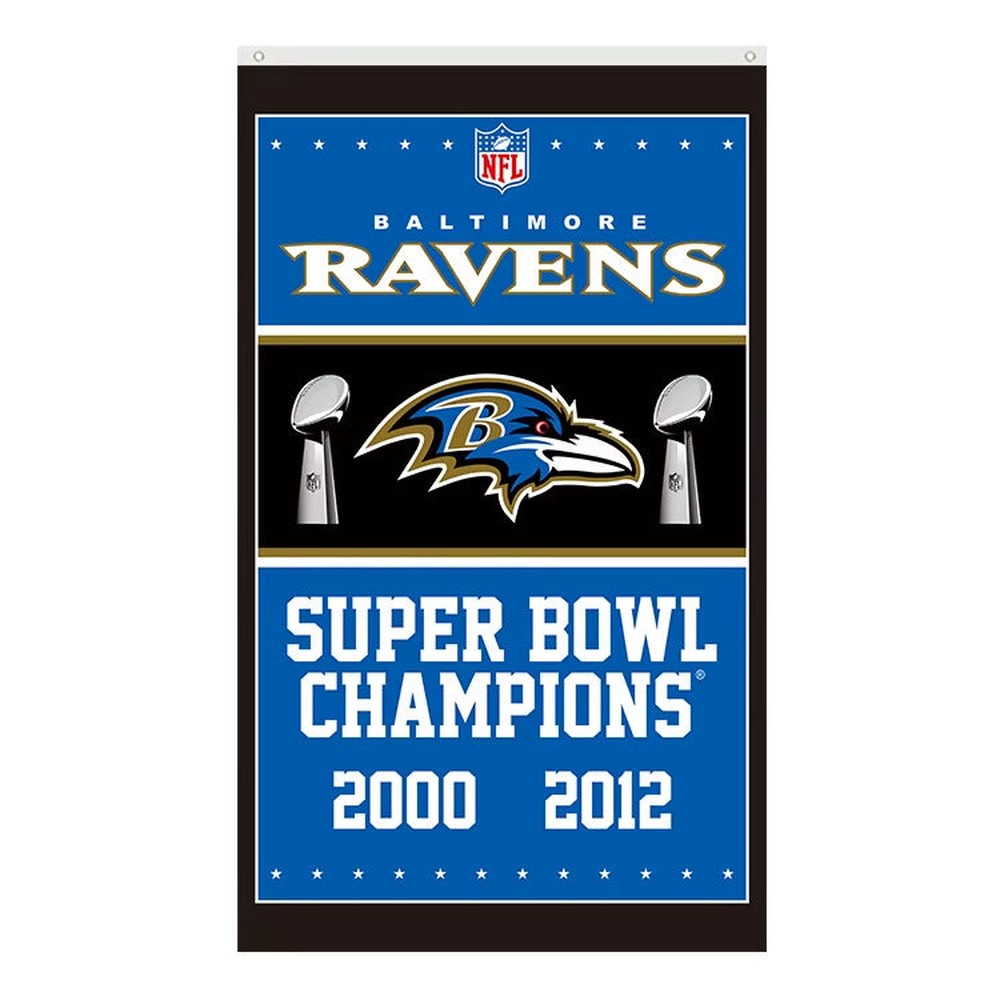 Baltimore Ravens Super Bowl Champions Novelty Flag Banner NEW! 3 ft x 5 ft Home & Garden:Yard, Garden & Outdoor Living:Décor:Flags Style Your Walls